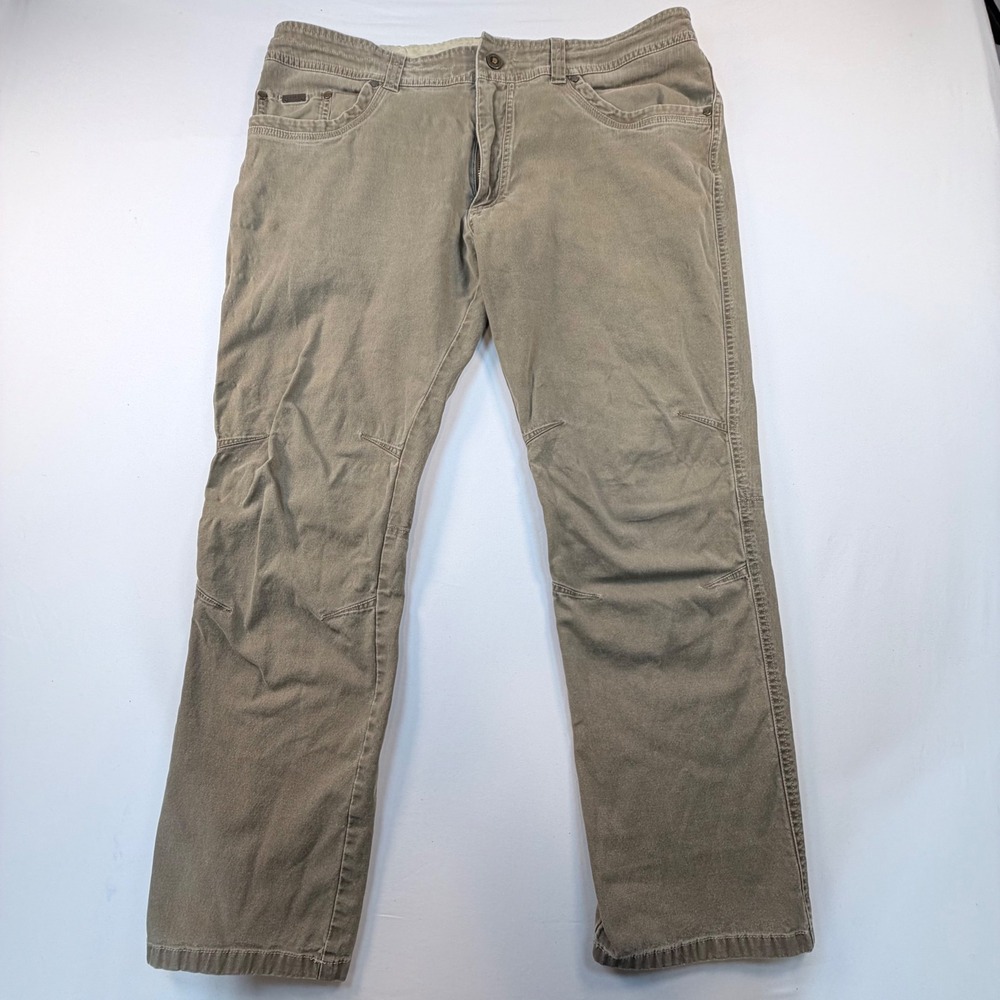 KÜHL Kanvus Jean Mens 38x30 Khaki Stretch Canvas Pants Hiking Outdoor 5114